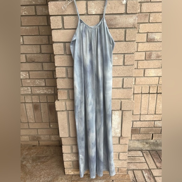 Tie Dye Wide Leg Cami Jumpsuit Casual Crew Neck Sleeveless Jumpsuit OS - Picture 2 of 3